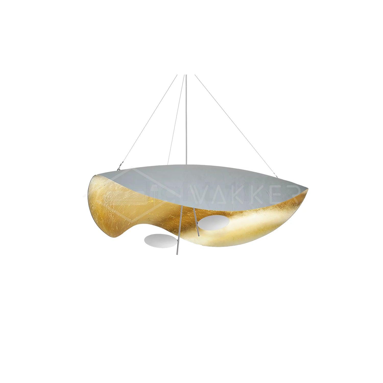 Pendant Lamp Art Deco with Curved Wave Shade and Integrated LED