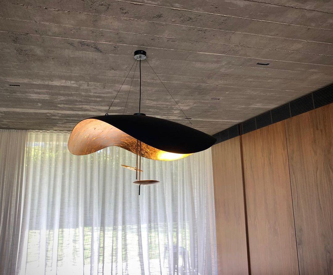 Pendant Lamp Art Deco with Curved Wave Shade and Integrated LED