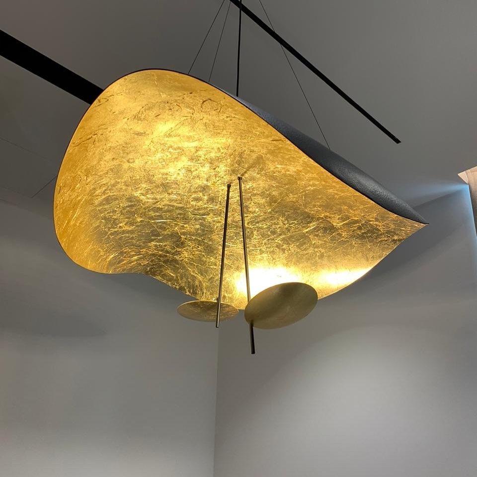 Pendant Lamp Art Deco with Curved Wave Shade and Integrated LED