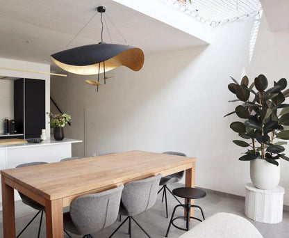 Pendant Lamp Art Deco with Curved Wave Shade and Integrated LED