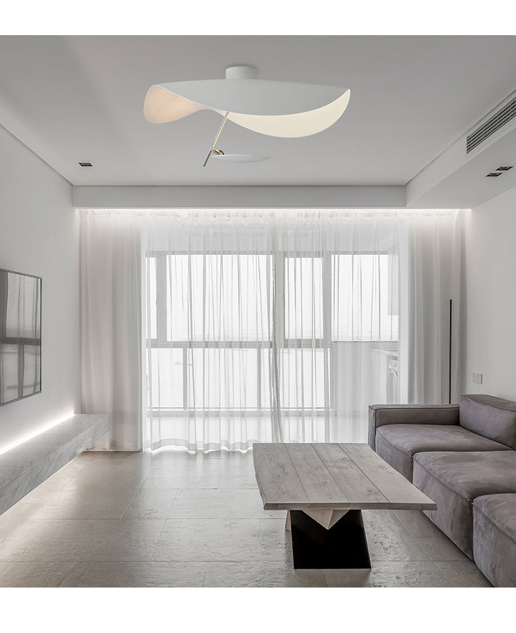 Pendant Lamp Art Deco with Curved Wave Shade and Integrated LED