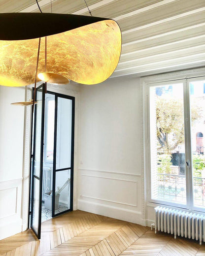 Pendant Lamp Art Deco with Curved Wave Shade and Integrated LED