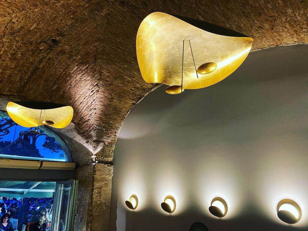 Pendant Lamp Art Deco with Curved Wave Shade and Integrated LED