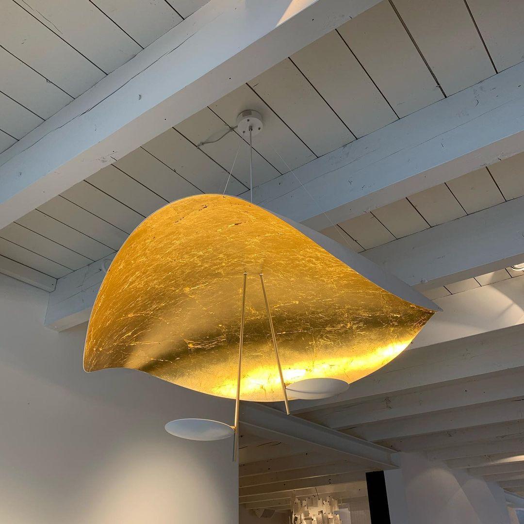 Pendant Lamp Art Deco with Curved Wave Shade and Integrated LED