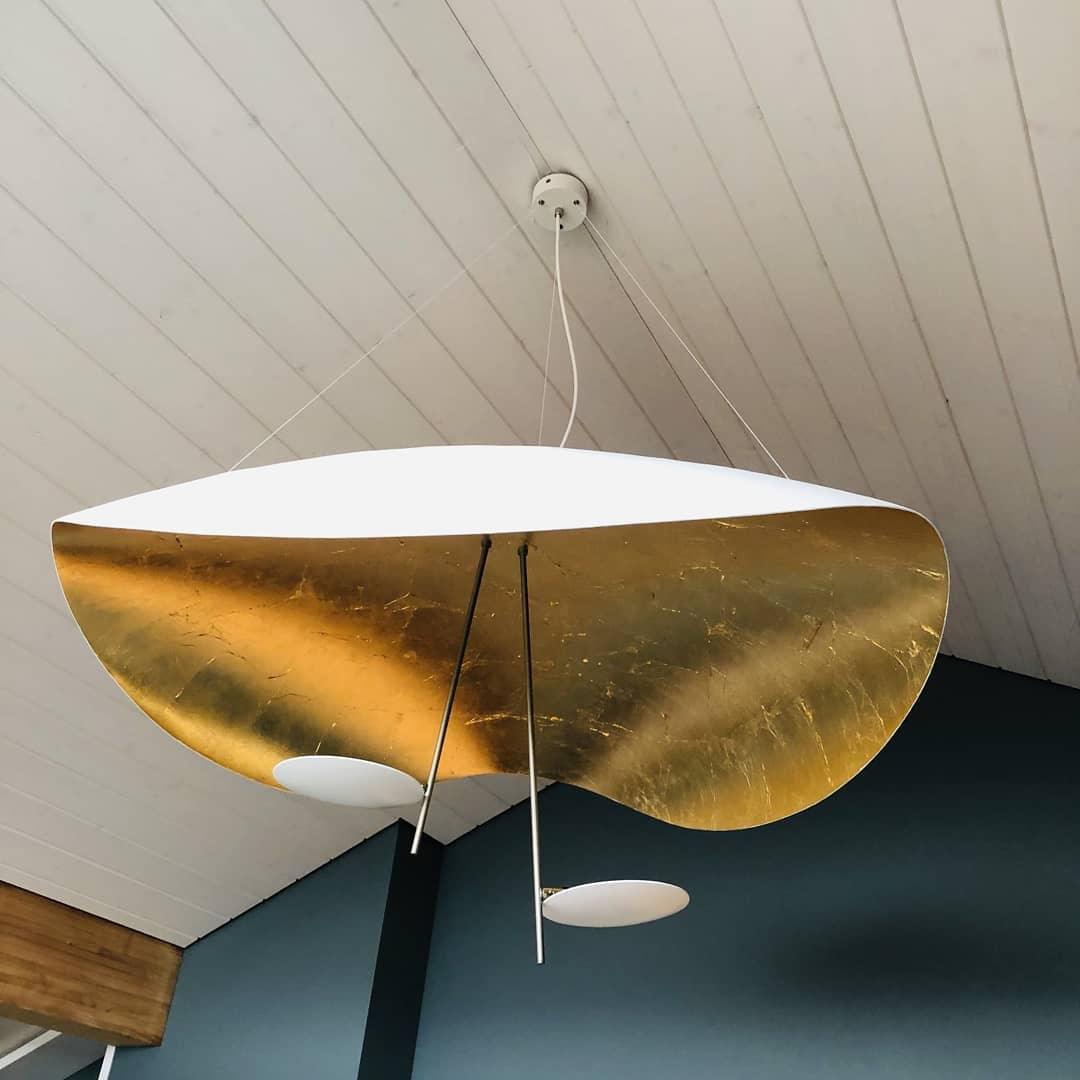 Pendant Lamp Art Deco with Curved Wave Shade and Integrated LED