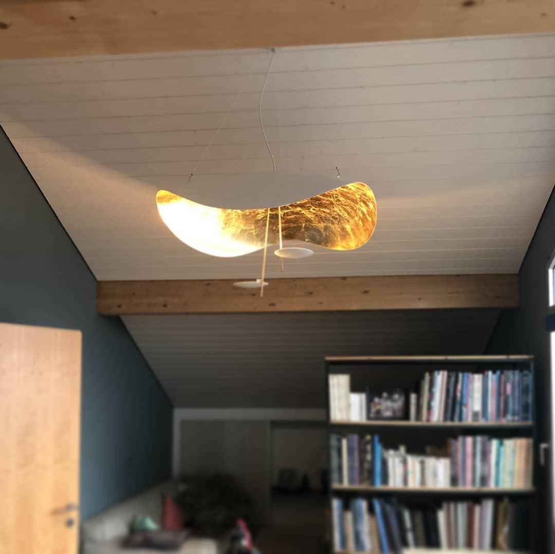 Pendant Lamp Art Deco with Curved Wave Shade and Integrated LED
