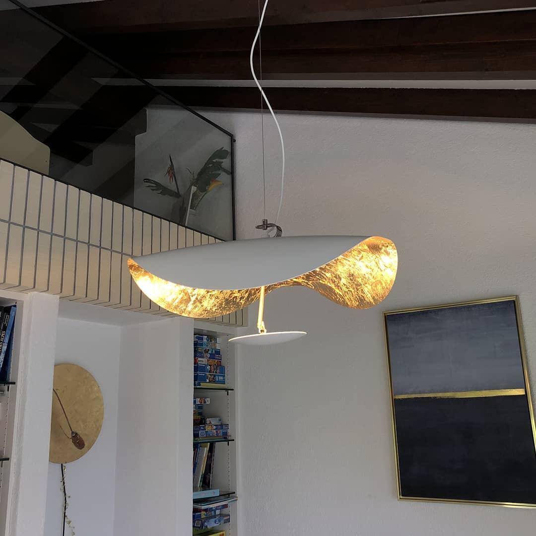 Pendant Lamp Art Deco with Curved Wave Shade and Integrated LED