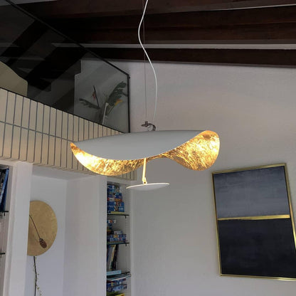 Pendant Lamp Art Deco with Curved Wave Shade and Integrated LED