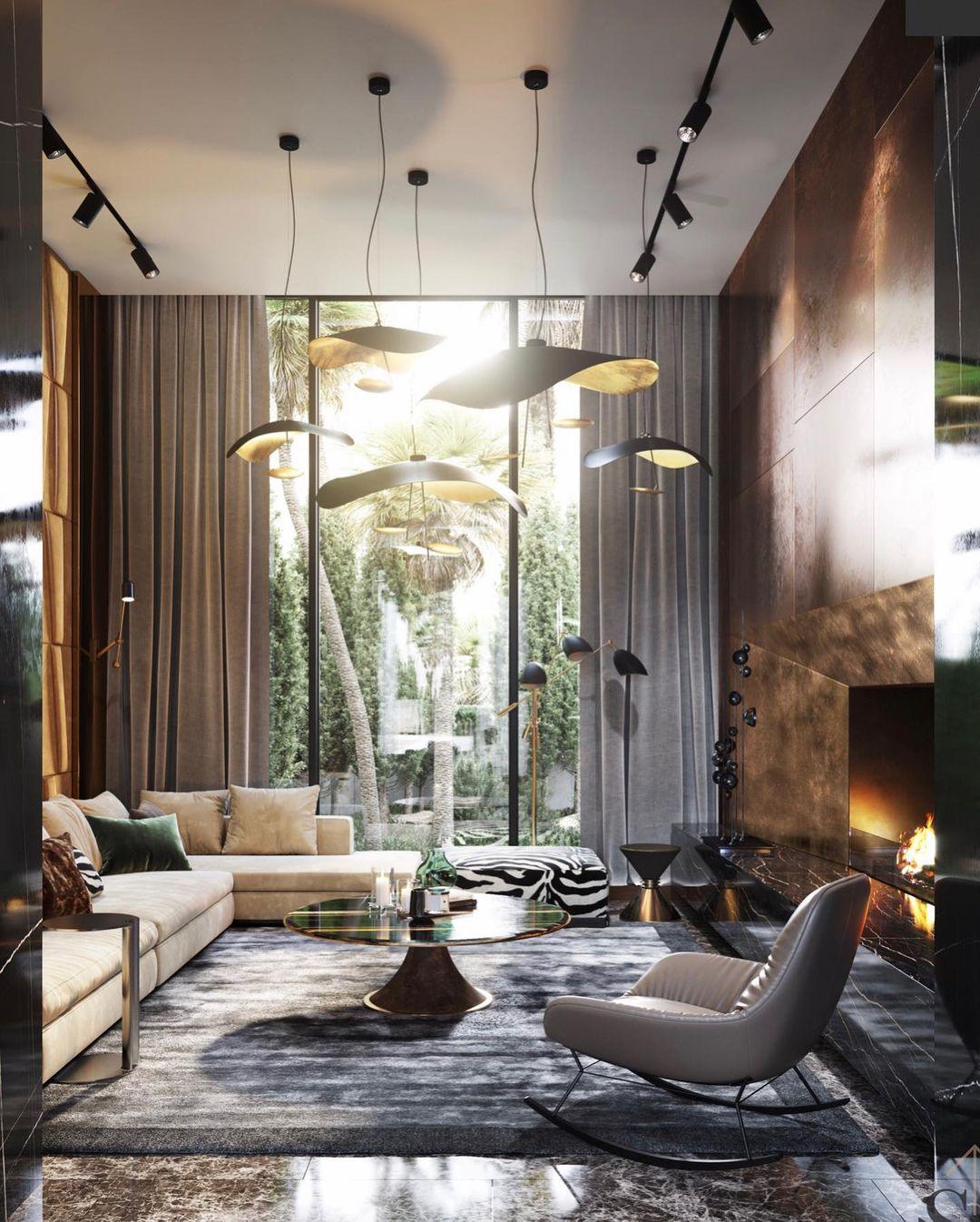 Pendant Lamp Art Deco with Curved Wave Shade and Integrated LED ##POS:136##