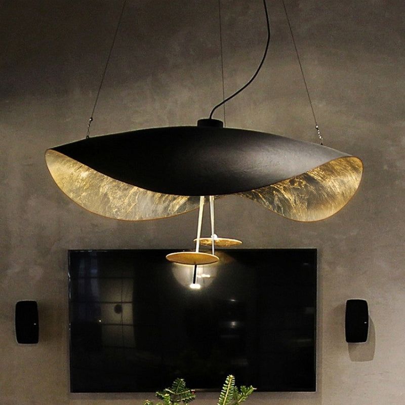 Pendant Lamp Art Deco with Curved Wave Shade and Integrated LED