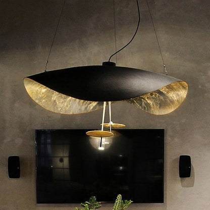 Pendant Lamp Art Deco with Curved Wave Shade and Integrated LED