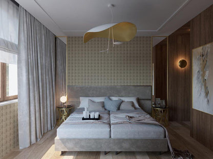 Pendant Lamp Art Deco with Curved Wave Shade and Integrated LED
