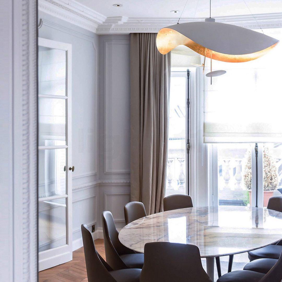 Pendant Lamp Art Deco with Curved Wave Shade and Integrated LED