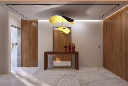 Pendant Lamp Art Deco with Curved Wave Shade and Integrated LED