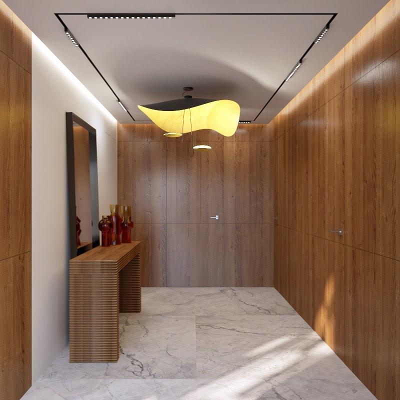 Pendant Lamp Art Deco with Curved Wave Shade and Integrated LED