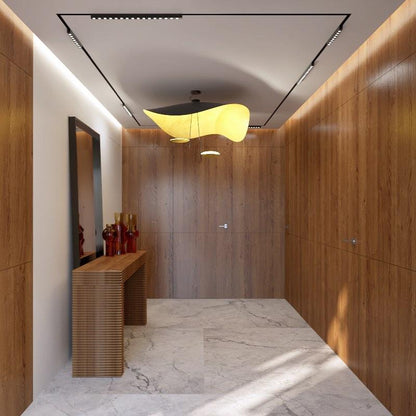 Pendant Lamp Art Deco with Curved Wave Shade and Integrated LED