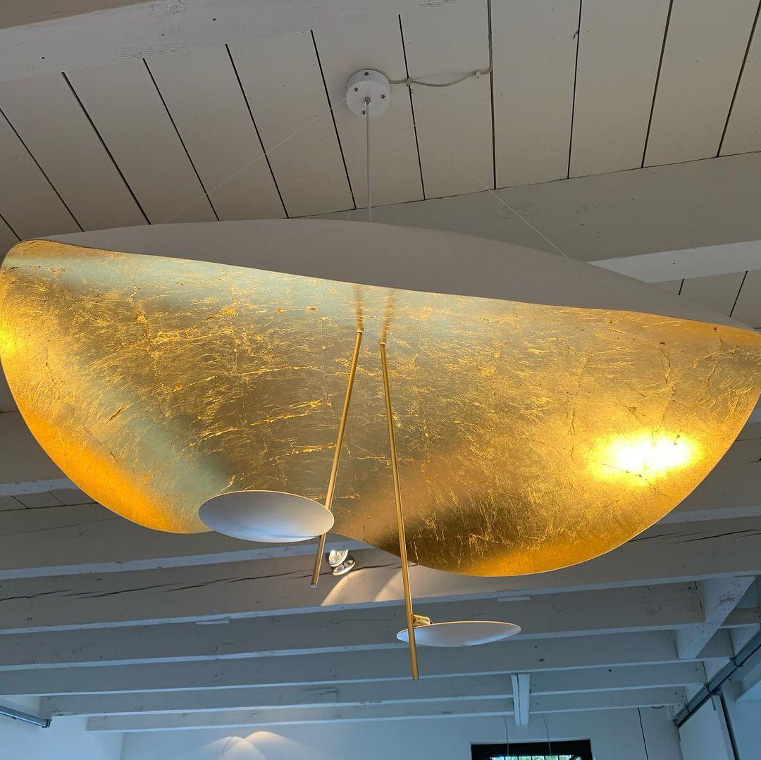 Pendant Lamp Art Deco with Curved Wave Shade and Integrated LED