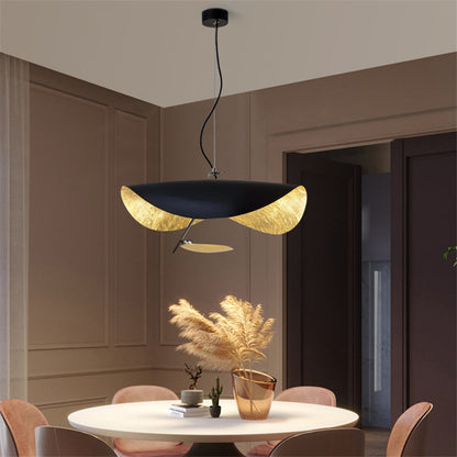 Pendant Lamp Art Deco with Curved Wave Shade and Integrated LED