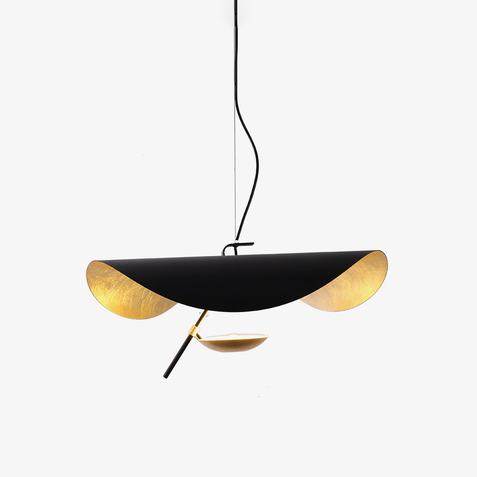 Pendant Lamp Art Deco with Curved Wave Shade and Integrated LED