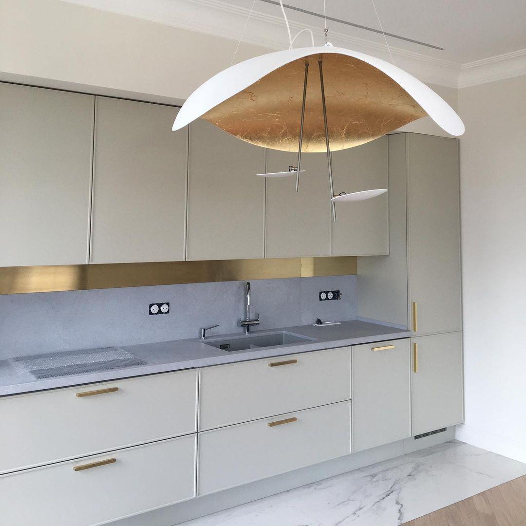 Pendant Lamp Art Deco with Curved Wave Shade and Integrated LED