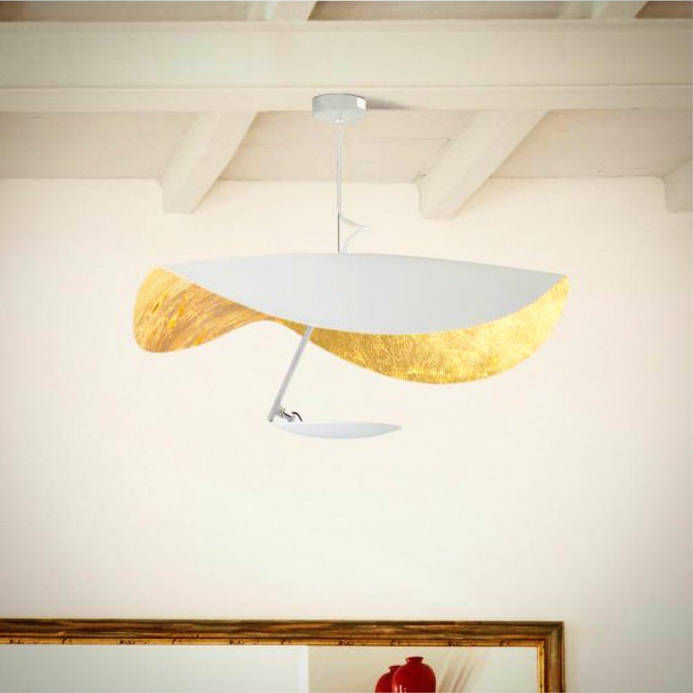 Pendant Lamp Art Deco with Curved Wave Shade and Integrated LED