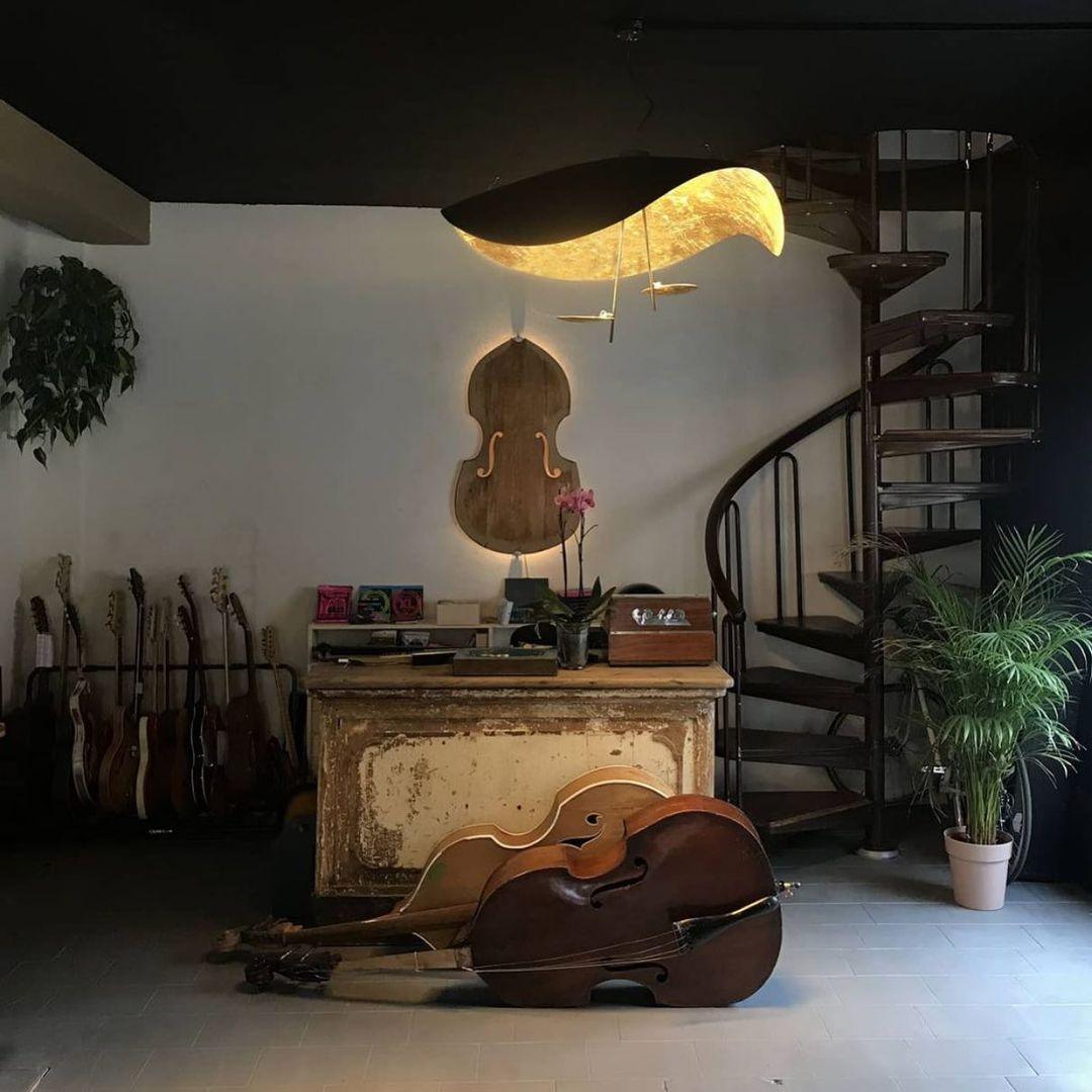 Pendant Lamp Art Deco with Curved Wave Shade and Integrated LED