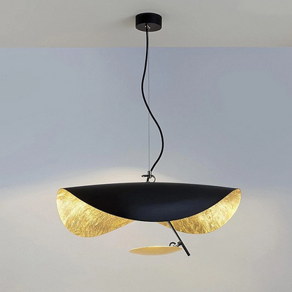 Pendant Lamp Art Deco with Curved Wave Shade and Integrated LED