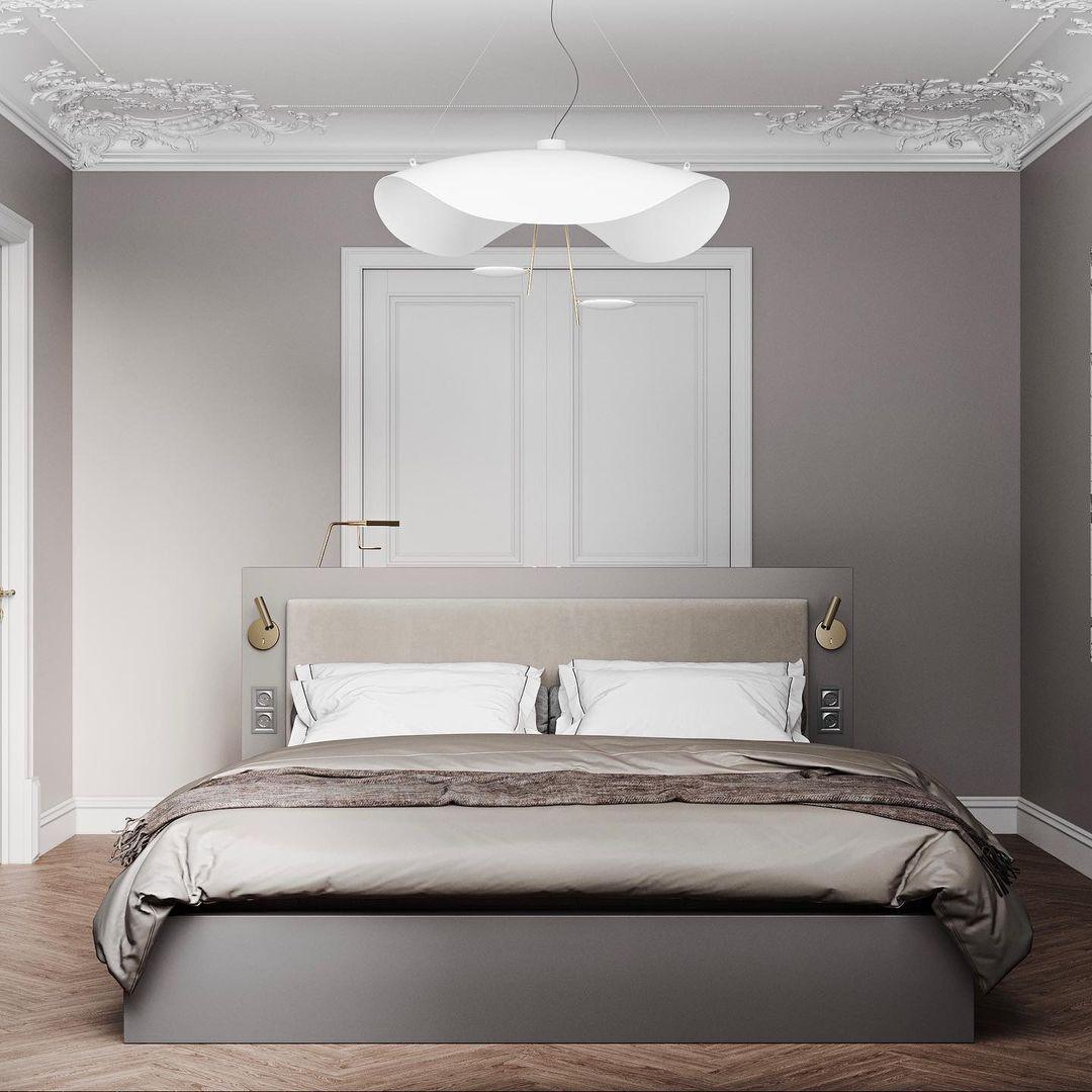 Pendant Lamp Art Deco with Curved Wave Shade and Integrated LED