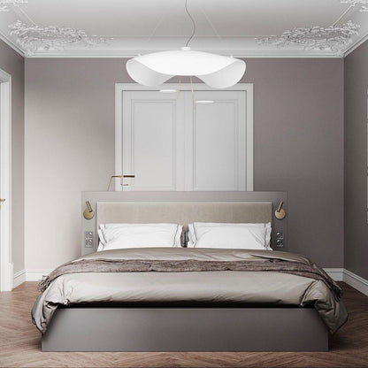 Pendant Lamp Art Deco with Curved Wave Shade and Integrated LED