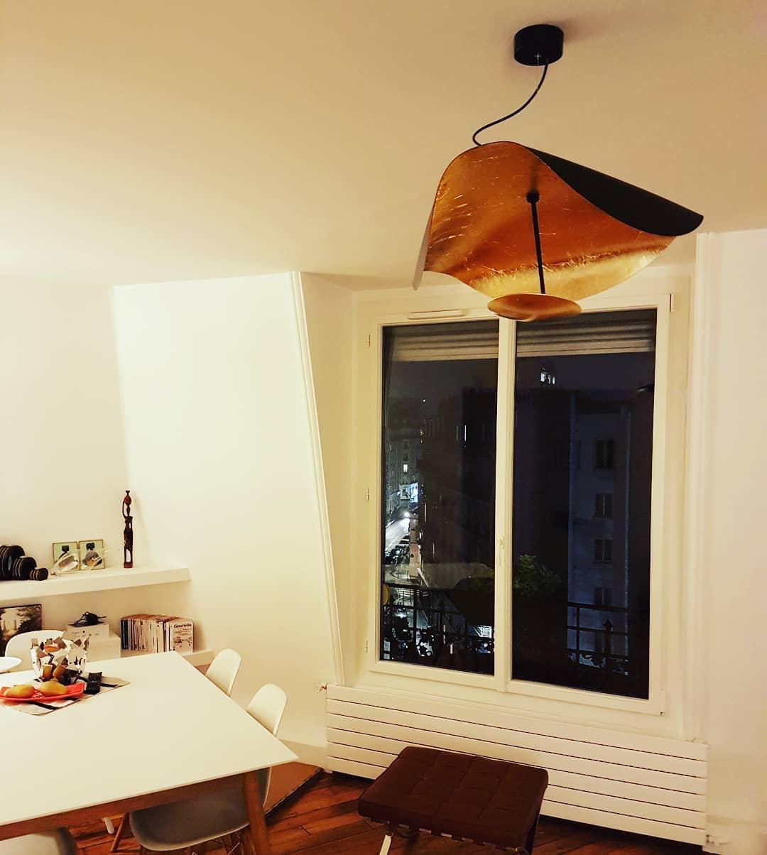 Pendant Lamp Art Deco with Curved Wave Shade and Integrated LED