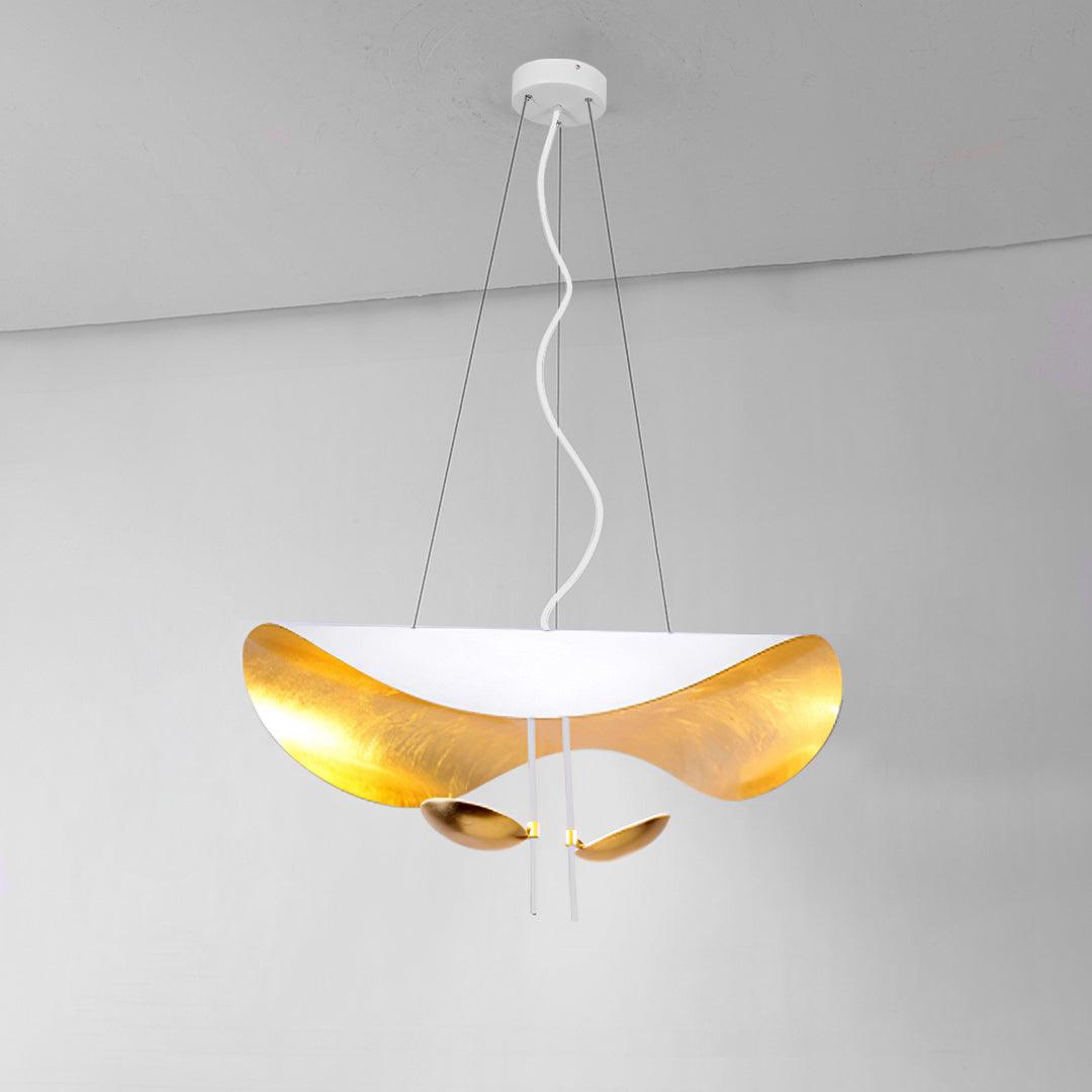 Pendant Lamp Art Deco with Curved Wave Shade and Integrated LED