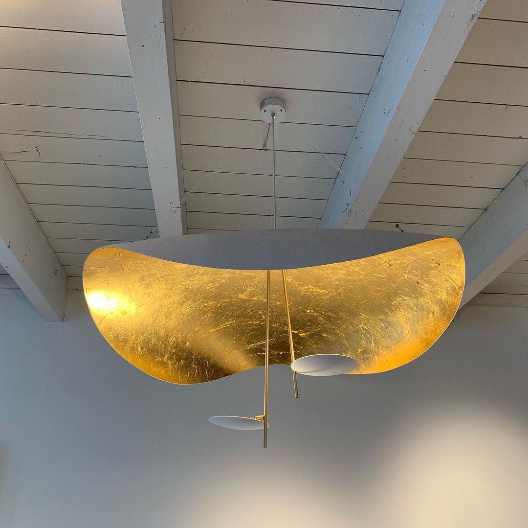 Pendant Lamp Art Deco with Curved Wave Shade and Integrated LED