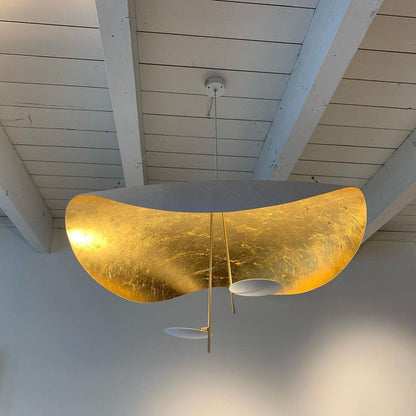 Pendant Lamp Art Deco with Curved Wave Shade and Integrated LED