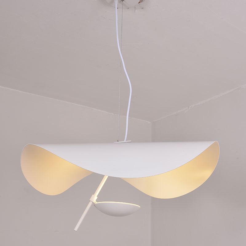 Pendant Lamp Art Deco with Curved Wave Shade and Integrated LED