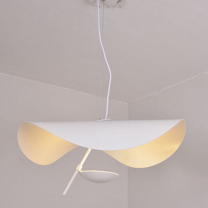 Pendant Lamp Art Deco with Curved Wave Shade and Integrated LED