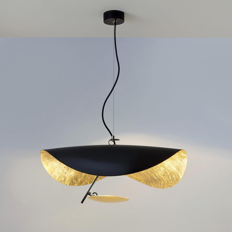 Pendant Lamp Art Deco with Curved Wave Shade and Integrated LED