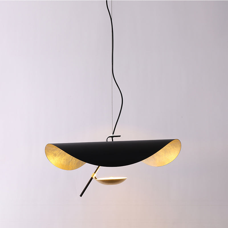 Pendant Lamp Art Deco with Curved Wave Shade and Integrated LED