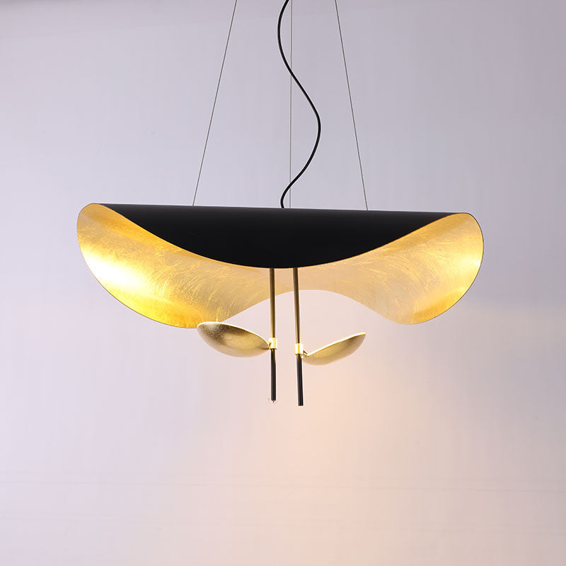 Pendant Lamp Art Deco with Curved Wave Shade and Integrated LED