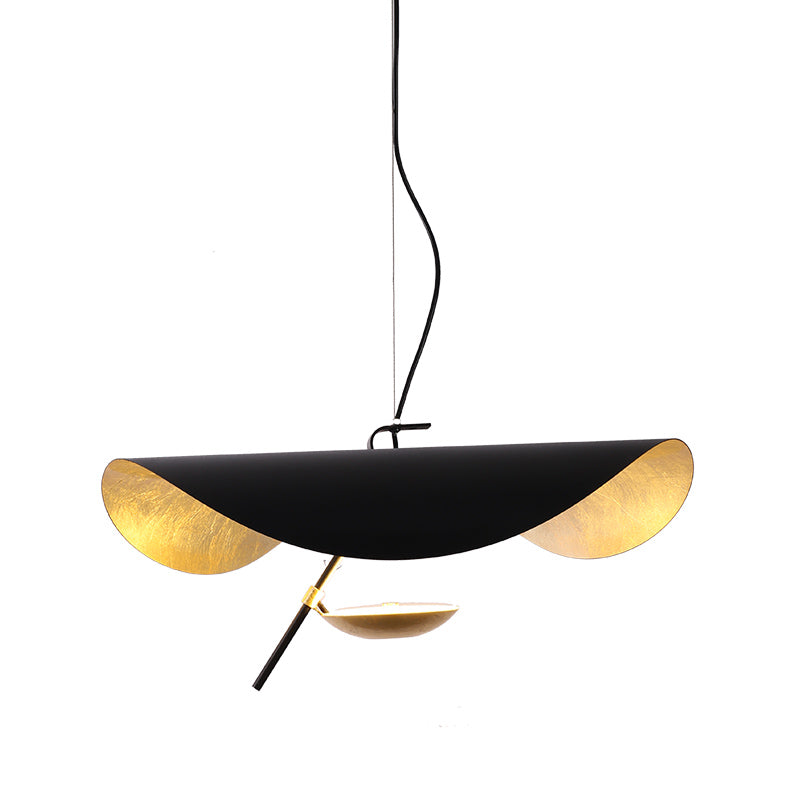 Pendant Lamp Art Deco with Curved Wave Shade and Integrated LED