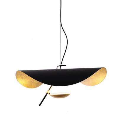 Pendant Lamp Art Deco with Curved Wave Shade and Integrated LED