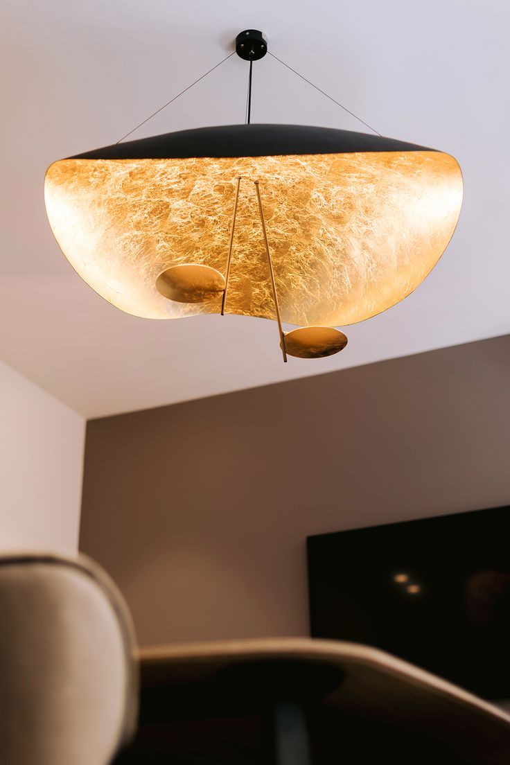 Pendant Lamp Art Deco with Curved Wave Shade and Integrated LED