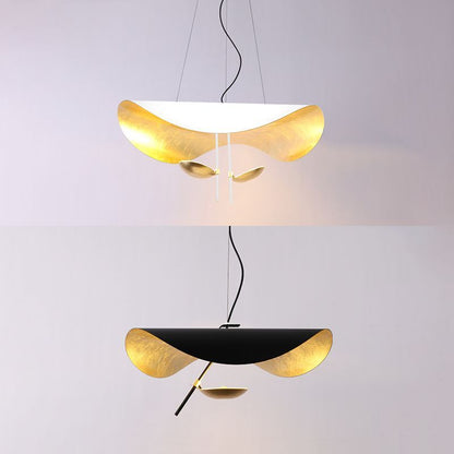 Pendant Lamp Art Deco with Curved Wave Shade and Integrated LED