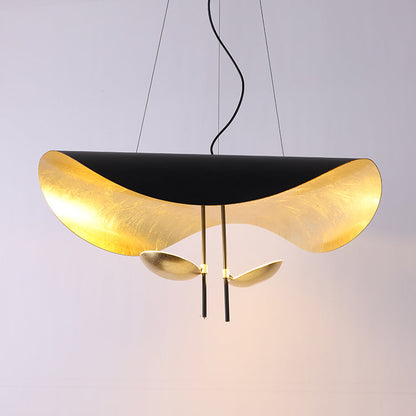 Pendant Lamp Art Deco with Curved Wave Shade and Integrated LED