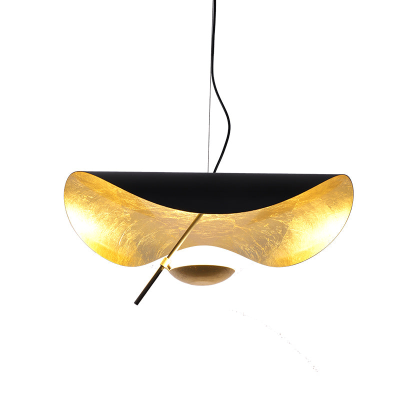 Pendant Lamp Art Deco with Curved Wave Shade and Integrated LED