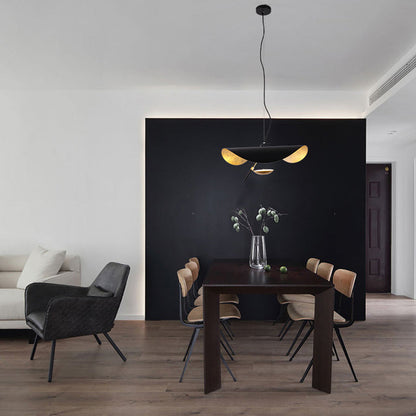 Pendant Lamp Art Deco with Curved Wave Shade and Integrated LED