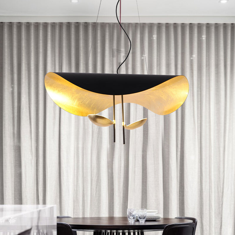 Pendant Lamp Art Deco with Curved Wave Shade and Integrated LED