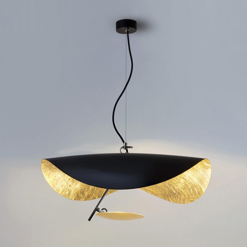 Pendant Lamp Art Deco with Curved Wave Shade and Integrated LED