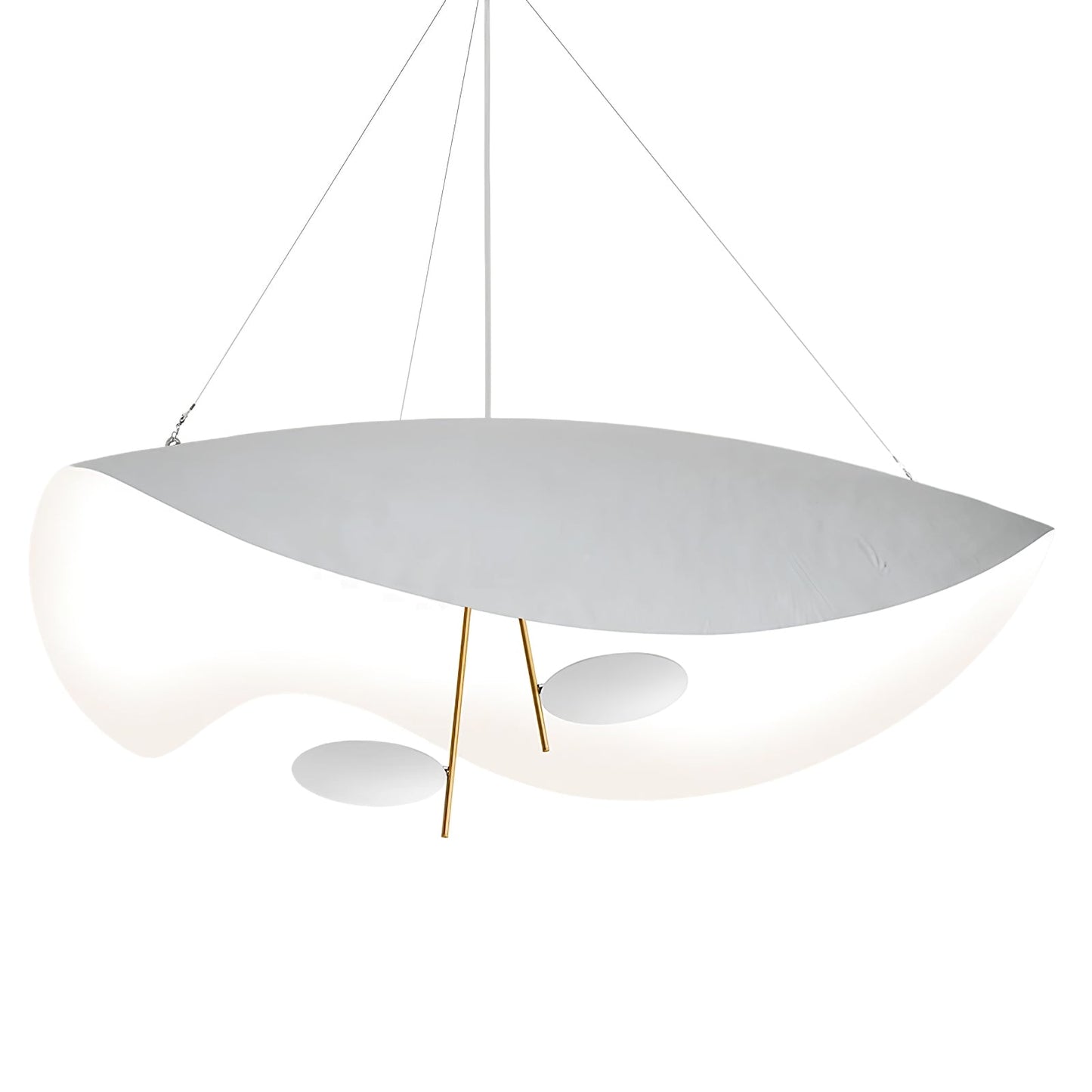 Pendant Lamp Art Deco with Curved Wave Shade and Integrated LED ##POS:75##