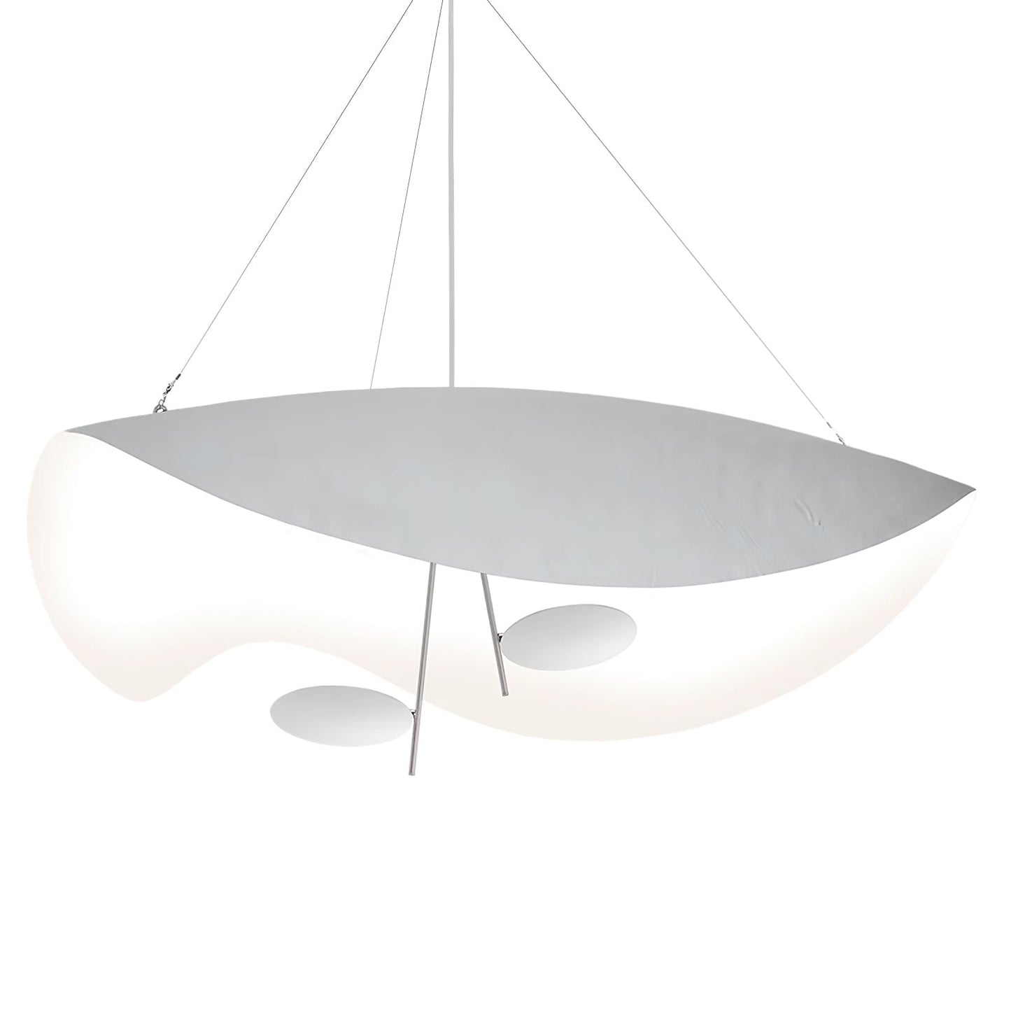 Pendant Lamp Art Deco with Curved Wave Shade and Integrated LED