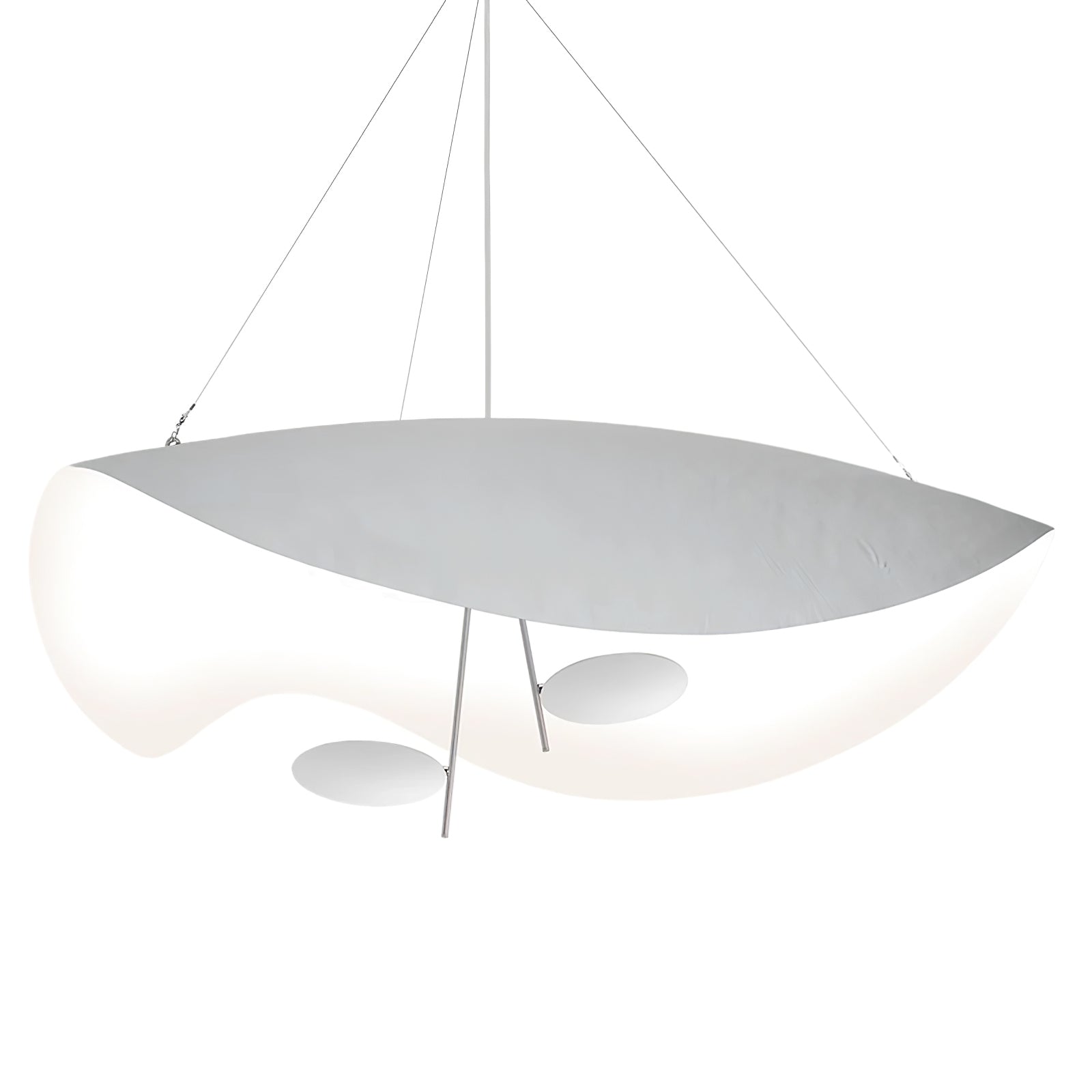 Pendant Lamp Art Deco with Curved Wave Shade and Integrated LED